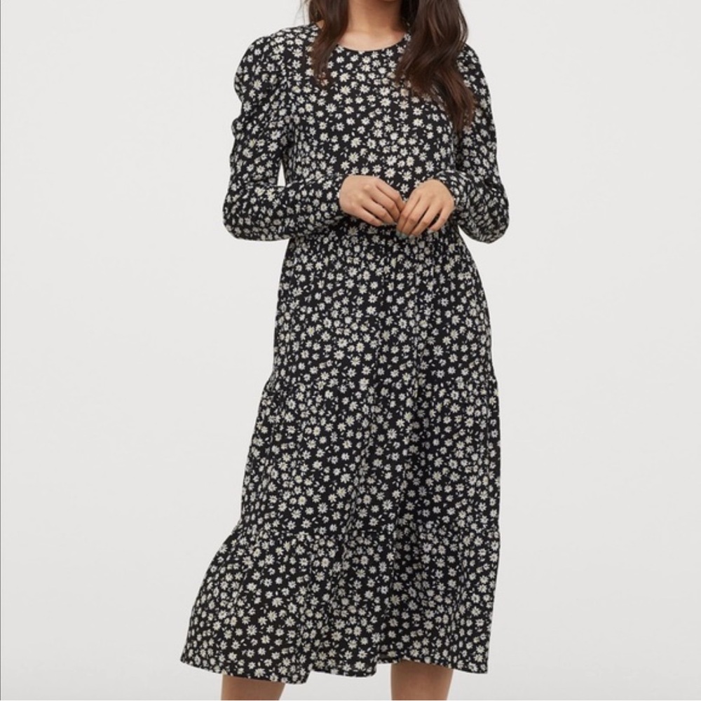 Divided by H&M - Black Floral Midi Dress